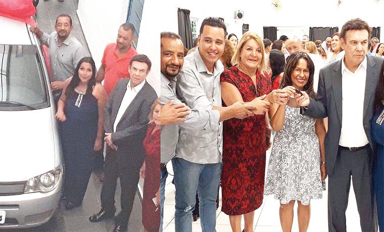 Campos Machado entrega carro para entidade de deficientes de Taboão da Serra