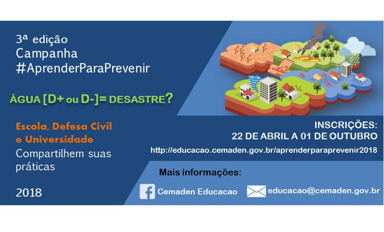 Abertas as inscrições para Campanha #AprenderParaPrevenir