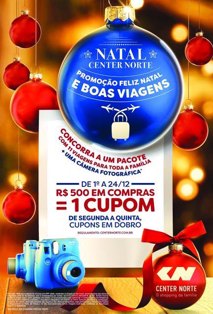 Promoção de Natal do Shopping Center Norte oferece viagens para o ano todo de 2019