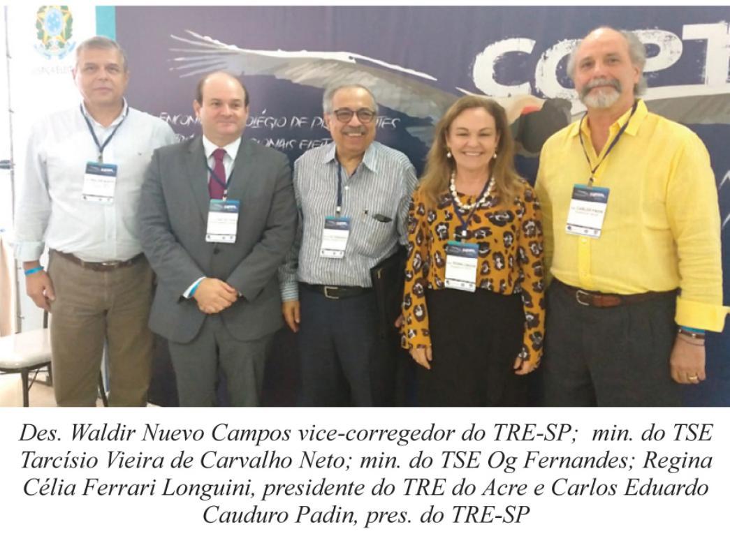 Presidente do TRE-SP, Cauduro Padin, é eleito presidente de colégio de TREs