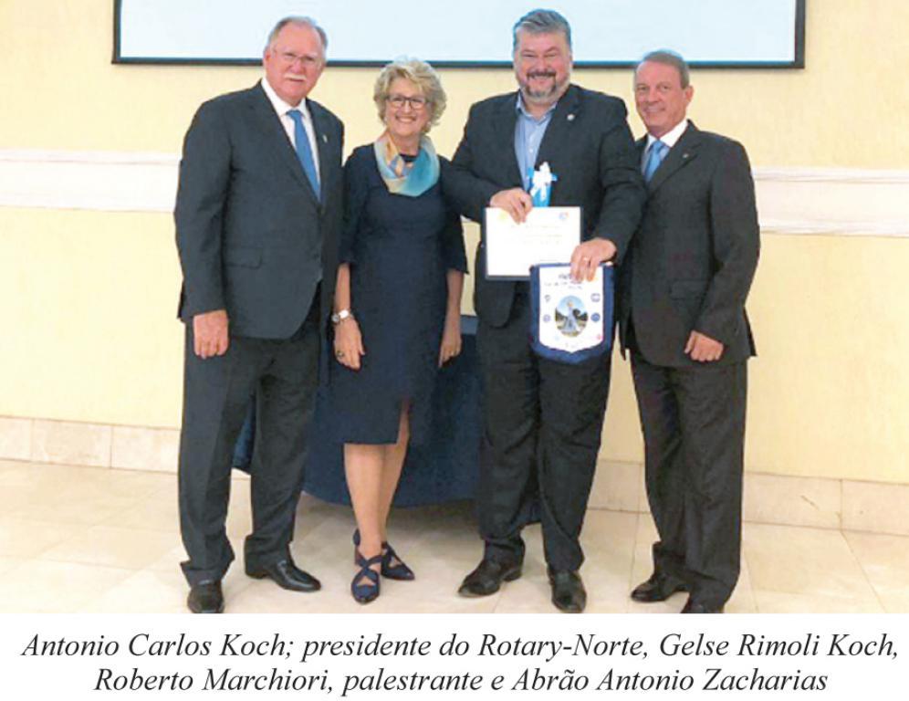 Roberto Marchiori profere palestra no Rotary Club de São Paulo-Norte sobre o tema “O Poder da Gentileza”