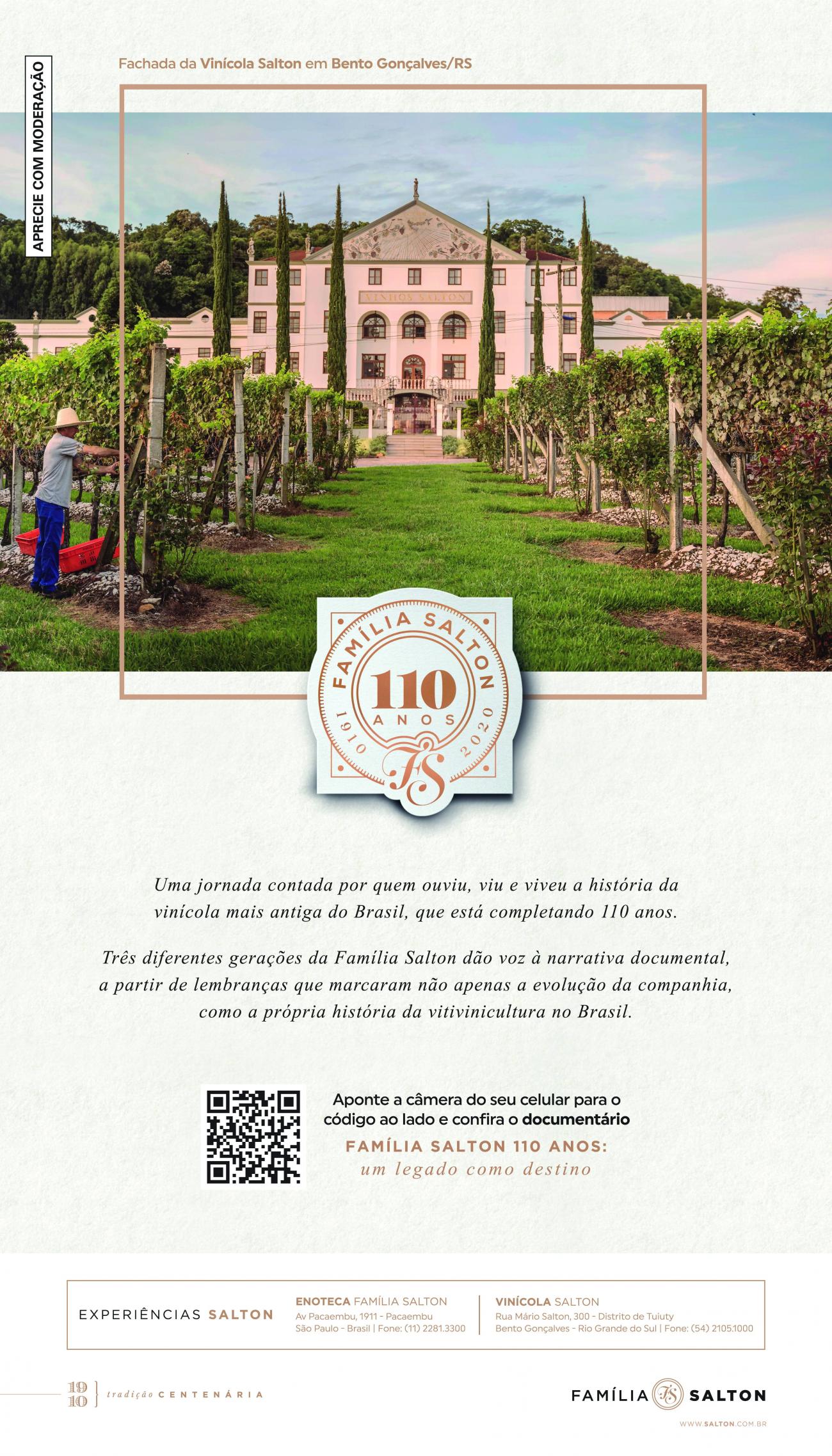 Vinícola Salton celebra 110 anos de fundação