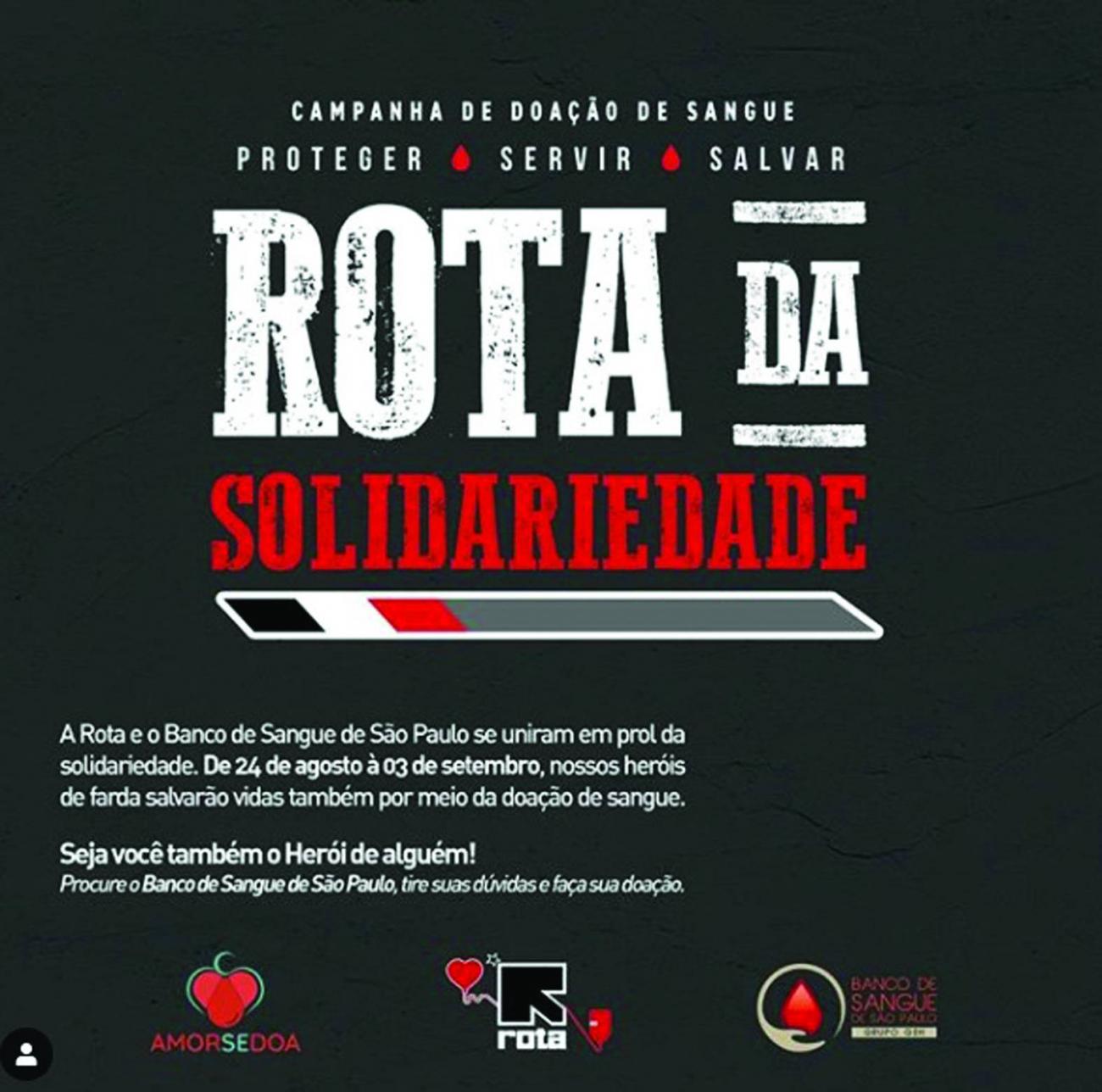 Banco de Sangue e policiais da Rota de São Paulo se unem em prol da solidariedade