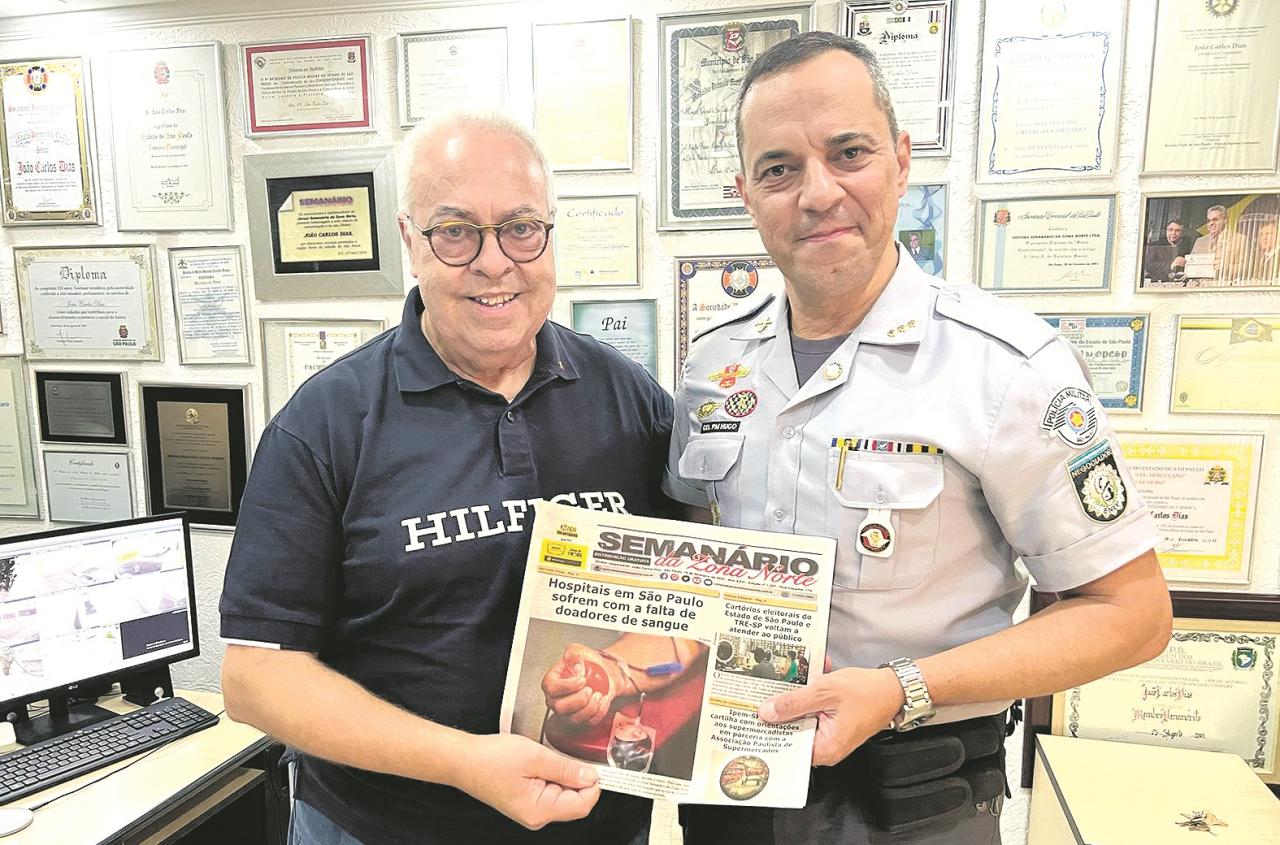Semanário da Zona Norte recebe a visita do comandante do Policiamento Rodoviário do Estado de São Paulo, coronel PM Hugo Araújo dos Santos