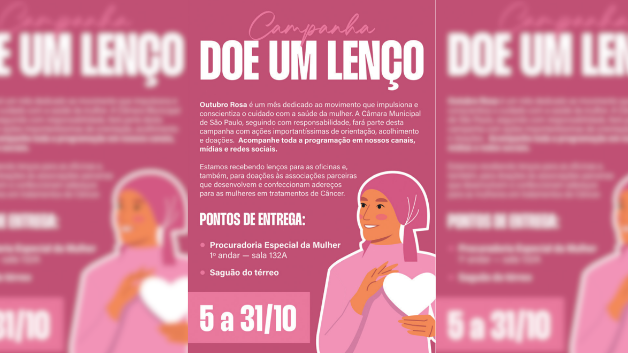 Outubro Rosa é tema de programação especial na Câmara Municipal de São Paulo