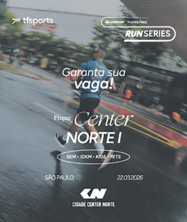 Cidade Center Norte recebe primeira etapa de 2026 da Santander Track&Field Run Series, maior circuito de corridas da América Latina