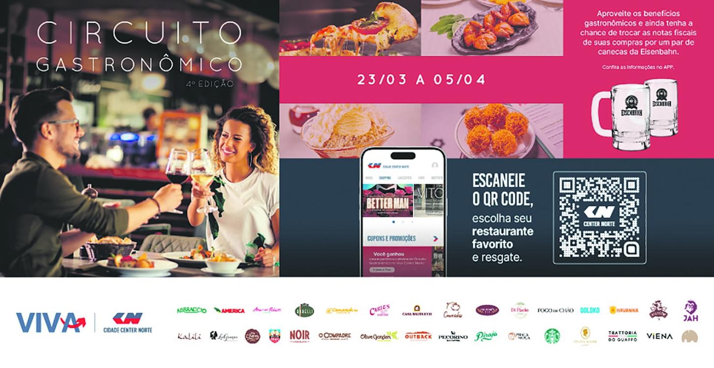 Circuito Gastronômico da Cidade Center Norte chega à 4º edição com experiências exclusivas