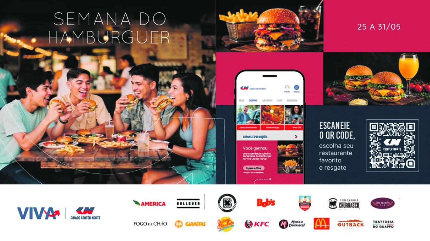 “Semana do Hambúrguer” da Cidade Center Norte impulsiona a gastronomia da Zona Norte com benefícios exclusivos