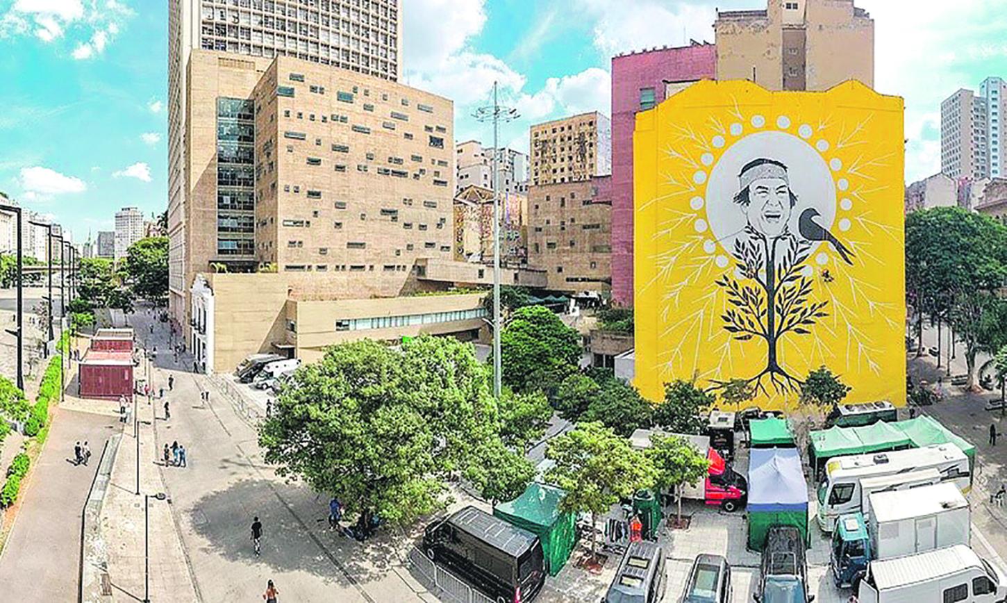 Vedacit patrocina mural de 30 metros em homenagem a Ailton Krenak no centro de São Paulo