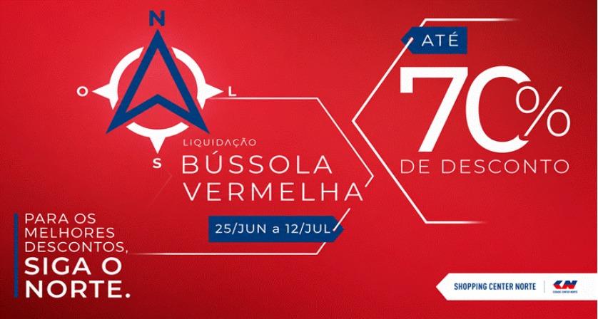 Liquidação “Bússola Vermelha” do Shopping Center Norte oferece descontos de até 70%