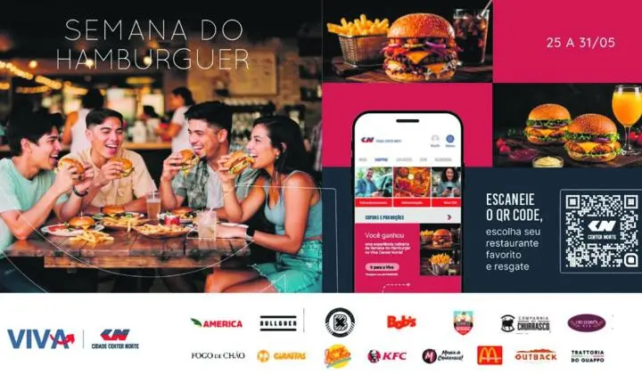 “Semana do Hambúrguer” da Cidade Center Norte impulsiona a gastronomia da Zona Norte com benefícios exclusivos