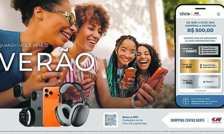 Shopping Center Norte apresenta promoção de verão com sorteio de produtos Apple